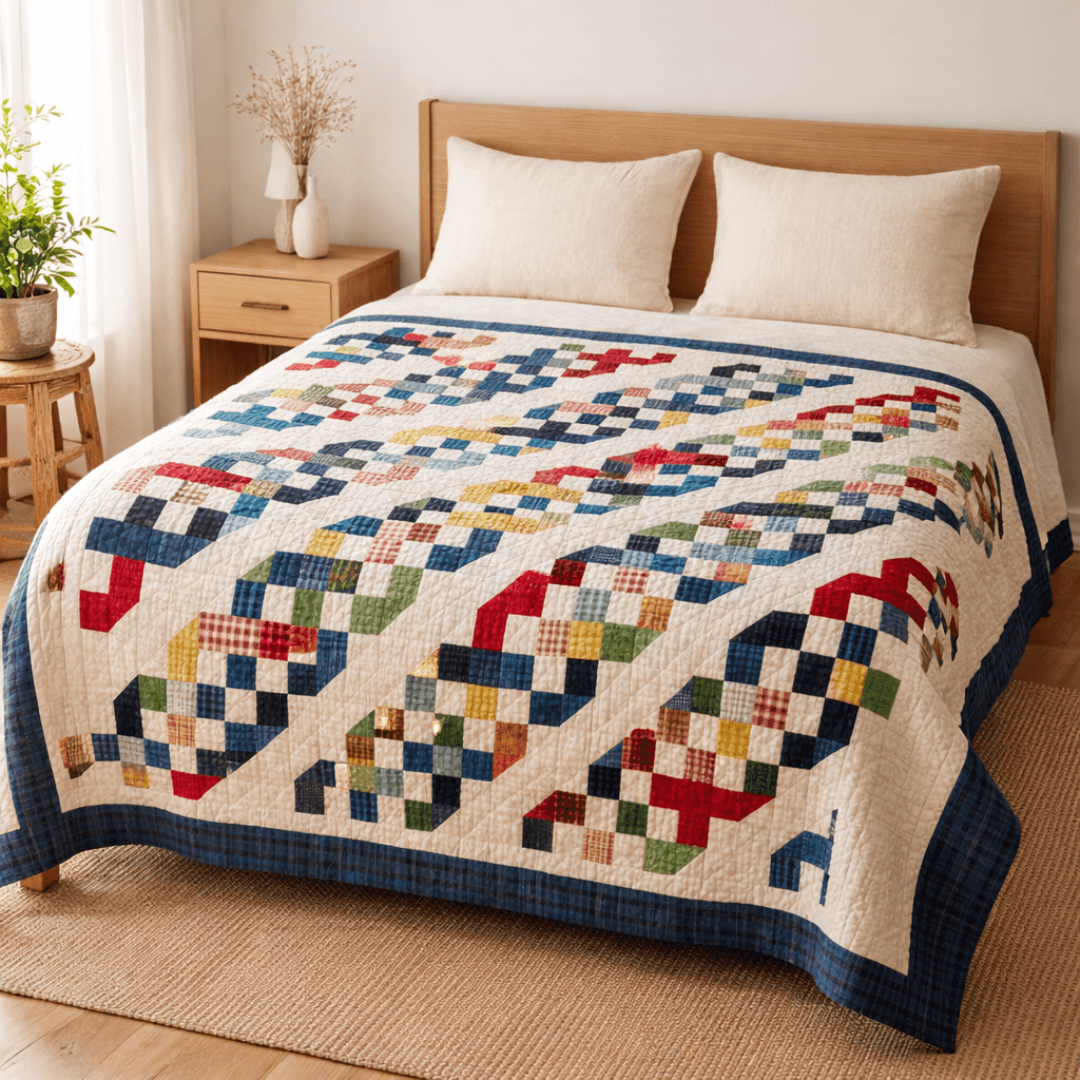 Love Links Quilt Pattern PDF, Beginner Friendly
