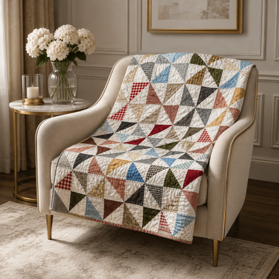 Baby Quilt Pattern, Beginner Pinwheel Turning Corners Design