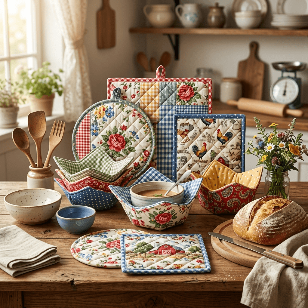 Quilted Bowl Holders & Hot Pad Quilting Patterns, 30+ Patterns, Beginner Friendly